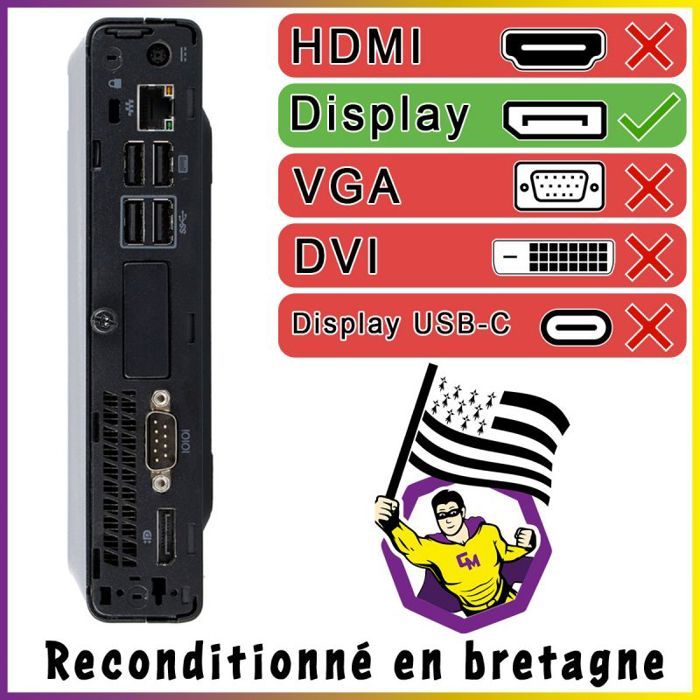 HP ProDesk 400 G3 DM i5 6éme génération-8GB RAM-128GB SSD-Graphique 1GB
