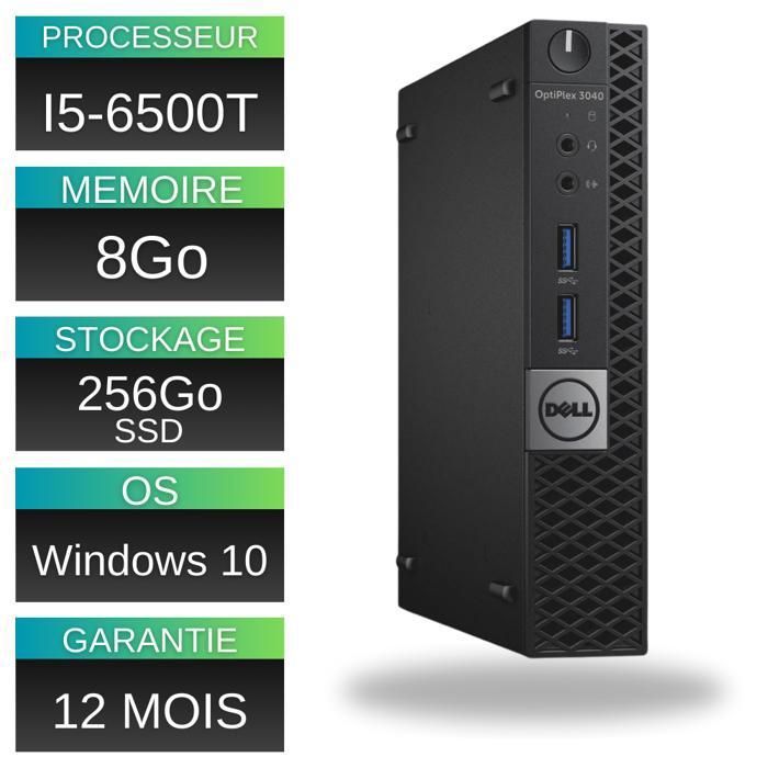 Dell Optiplex 3040 MICRO SFF i5-6500T - 8Go RAM - SSD 256 Go, HDMI, DisplayPort, Windows 10